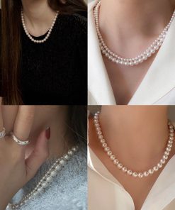 Women's Pearl Necklace - Light Luxury High-End Pure Silver Collarbone Chain - Korean Style Accessories for 2025
