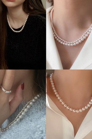 Women's Pearl Necklace - Light Luxury High-End Pure Silver Collarbone Chain - Korean Style Accessories for 2025