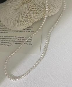 Women's Pearl Necklace - Light Luxury High-End Pure Silver Collarbone Chain - Korean Style Accessories for 2025