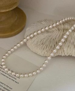 Women's Pearl Necklace - Light Luxury High-End Pure Silver Collarbone Chain - Korean Style Accessories for 2025