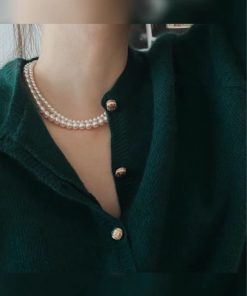 Women's Pearl Necklace - Light Luxury High-End Pure Silver Collarbone Chain - Korean Style Accessories for 2025