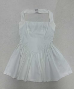 Women's Pleated Mini Camisole Dress with Splicing - Sexy High-Waisted A-Line Skirt, European American Style, 2025