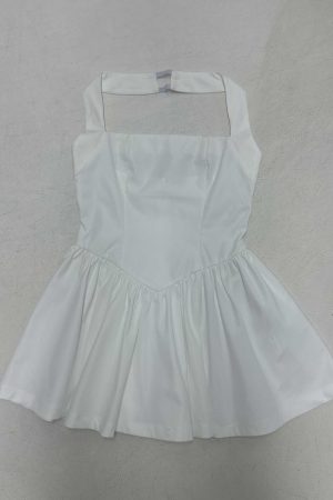 Women's Pleated Mini Camisole Dress with Splicing - Sexy High-Waisted A-Line Skirt, European American Style, 2025
