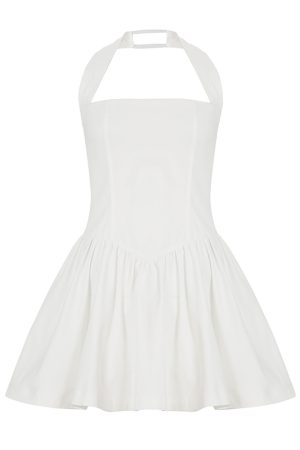 Women's Pleated Mini Camisole Dress with Splicing - Sexy High-Waisted A-Line Skirt, European American Style, 2025