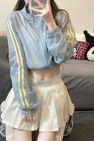 Women's Pudding Bear JK Sun Protection Jacket, Lightweight & Breathable, Pink & White, Cute Summer Style for Outdoor Wear