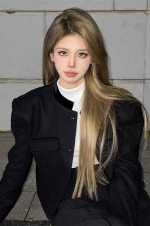 Women's Pumpkin Short Woolen Coat - Fragrant Style, Autumn/Winter Fashion, Loose Fit for Elegant Heiress Look