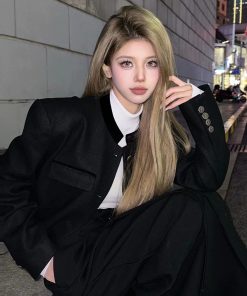 Women's Pumpkin Short Woolen Coat - Fragrant Style, Autumn/Winter Fashion, Loose Fit for Elegant Heiress Look