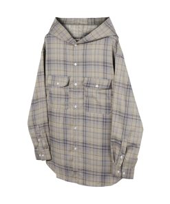 Women's Relaxed American Plaid Hooded Long Sleeve Shirt - Casual Loose Spring Autumn Jacket, 90s Inspired Style