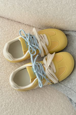 Women's Retro Color Block Casual Sports Shoes - Soft Sole Ugly Cute Style for 2025