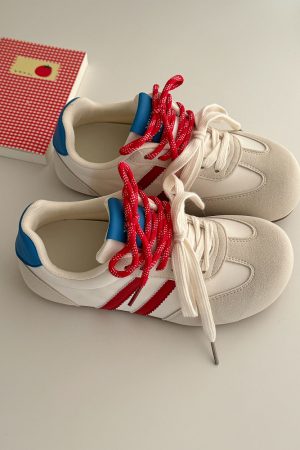 Women's Retro Color Block Casual Sports Shoes - Soft Sole Ugly Cute Style for 2025