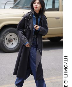 Women's Retro French Blue Denim Shirt - Long Sleeve, Unique Design, American Classic Autumn Top, Hong Kong Style