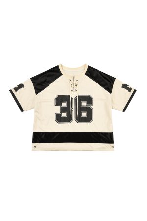Women's Retro Ice Hockey Jersey - Embroidered Double Satin Mesh Short Sleeve T-shirt for a Sporty Y2K Look