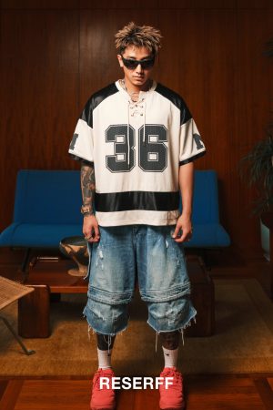 Women's Retro Ice Hockey Jersey - Embroidered Double Satin Mesh Short Sleeve T-shirt for a Sporty Y2K Look