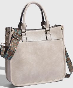 Women's Retro Tote Bag, Fashionable Versatile Shoulder Bag with Wide Strap, Stylish Crossbody Bag for Everyday Use