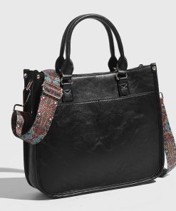 Women's Retro Tote Bag, Fashionable Versatile Shoulder Bag with Wide Strap, Stylish Crossbody Bag for Everyday Use