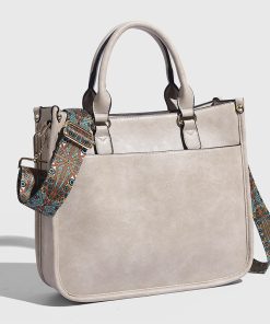 Women's Retro Tote Bag, Fashionable Versatile Shoulder Bag with Wide Strap, Stylish Crossbody Bag for Everyday Use