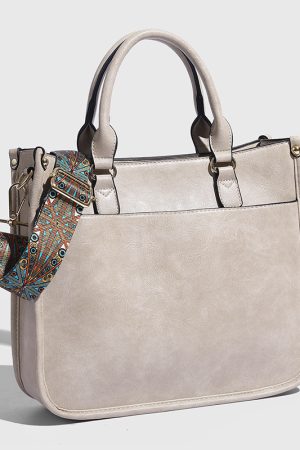 Women's Retro Tote Bag, Fashionable Versatile Shoulder Bag with Wide Strap, Stylish Crossbody Bag for Everyday Use