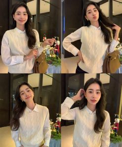 Women's Round Neck Cable Knit Vest - Stylish Sleeveless Pullover Cardigan Top for Casual and Chic Outfits