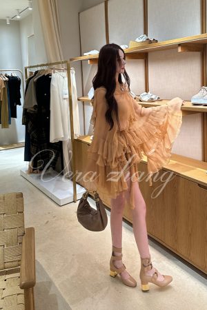 Women's Ruffled Irregular Shirt and Shorts Set in Clear Autumn Socialite Style - Chic Layered Look for Effortless Y2K Fashion