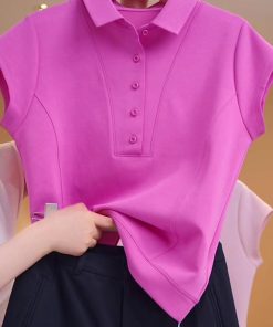 Women's Short Sleeve Polo Shirt - 2025 Summer Casual Versatile Top for Effortless Style