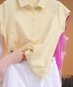 Women's Short Sleeve Polo Shirt - 2025 Summer Casual Versatile Top for Effortless Style