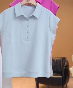Women's Short Sleeve Polo Shirt - 2025 Summer Casual Versatile Top for Effortless Style