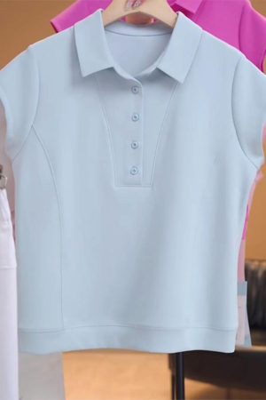 Women's Short Sleeve Polo Shirt - 2025 Summer Casual Versatile Top for Effortless Style