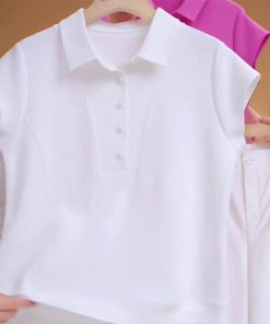Women's Short Sleeve Polo Shirt - 2025 Summer Casual Versatile Top for Effortless Style