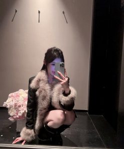 Women's Short Thick Eco-Friendly Suede Fur Coat with Lapel - Winter Jacket for Chic Style