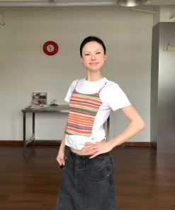 Women's Sleeveless Printed Short Sleeve T-Shirt - Slim Fit Summer Top, Casual Fashion, 2025 Trendy Style