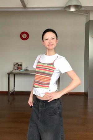 Women's Sleeveless Printed Short Sleeve T-Shirt - Slim Fit Summer Top, Casual Fashion, 2025 Trendy Style
