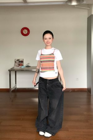 Women's Sleeveless Printed Short Sleeve T-Shirt - Slim Fit Summer Top, Casual Fashion, 2025 Trendy Style