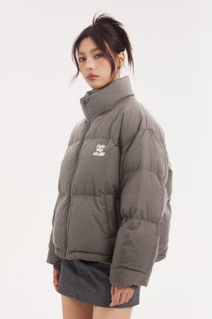 Women's Slim Fit Casual Puffer Jacket - Short Winter Down Coat, Thick and Warm for Outdoor Wear