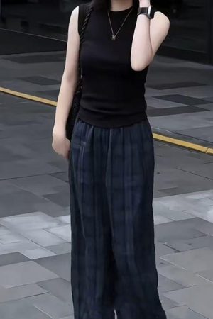 Women's Slim-Fit Lapel Top and Wide-Leg Pants Two-Piece Set - 2025 Summer Korean Style Outfit for Effortless Chic