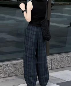 Women's Slim-Fit Lapel Top and Wide-Leg Pants Two-Piece Set - 2025 Summer Korean Style Outfit for Effortless Chic