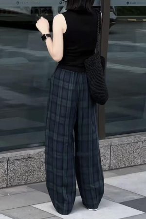 Women's Slim-Fit Lapel Top and Wide-Leg Pants Two-Piece Set - 2025 Summer Korean Style Outfit for Effortless Chic