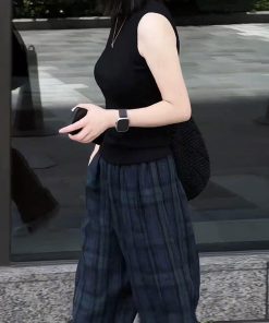 Women's Slim-Fit Lapel Top and Wide-Leg Pants Two-Piece Set - 2025 Summer Korean Style Outfit for Effortless Chic