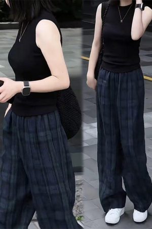 Women's Slim-Fit Lapel Top and Wide-Leg Pants Two-Piece Set - 2025 Summer Korean Style Outfit for Effortless Chic