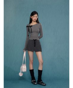 Women's Slim Fit Long Sleeve T-Shirt - Gray Base Layer Top for Spring & Autumn 2025, Perfect for Casual Weekend Style