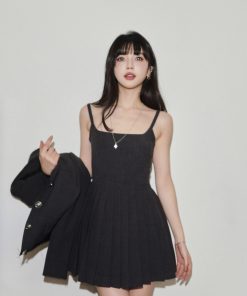 Women's Slimming Two-Piece Suit Strap Dress Set - Elegant, Chic Style for Any Occasion