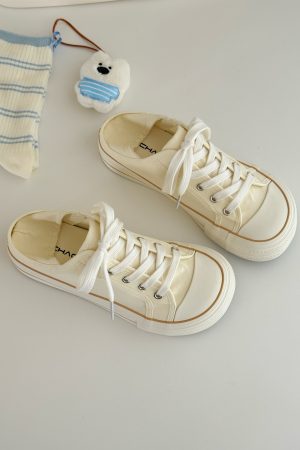 Women's Slip-On Canvas Shoes with Thick Sole - Round Toe, Summer 2025 Style, Comfy Lazy Fashion Footwear