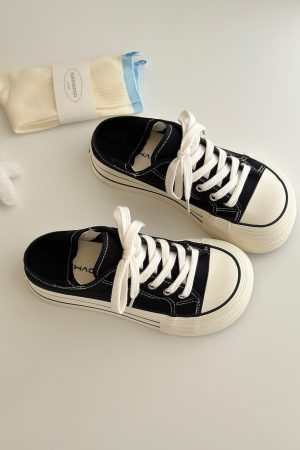 Women's Slip-On Canvas Shoes with Thick Sole - Round Toe, Summer 2025 Style, Comfy Lazy Fashion Footwear