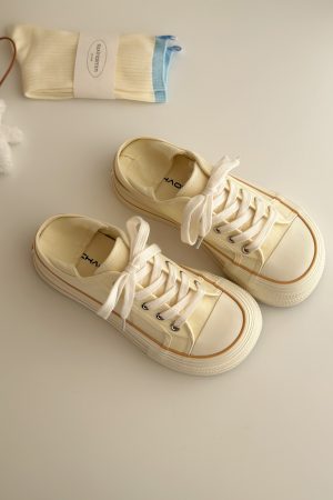 Women's Slip-On Canvas Shoes with Thick Sole - Round Toe, Summer 2025 Style, Comfy Lazy Fashion Footwear
