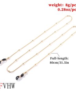 Women's Snake Bone Copper Bead Chain Glasses Frame - European American Blue Light Blocking Accessories