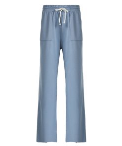 Women's Solid Color Loose Sweatpants - Casual Autumn Winter Streetwear with Elastic Waist and Drawstring, Straight Leg Design