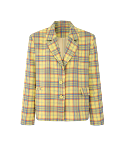 Women's Spring Loose Plaid Suit Jacket and Slim Short Skirt Two-Piece Set - Chic Fashion for 90s Inspired Style