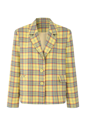 Women's Spring Loose Plaid Suit Jacket and Slim Short Skirt Two-Piece Set - Chic Fashion for 90s Inspired Style
