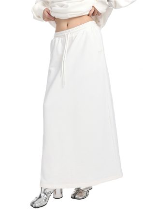 Women's Spring Low-Waist Straight Slim Casual Sports Long Skirt - Solid Color Versatile Trendy Skirt for Everyday Style