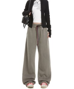 Women's Straight Leg Double Drawstring Hiphop Jazz Dance Pants - Trendy American Style Sportswear for Active Lifestyle