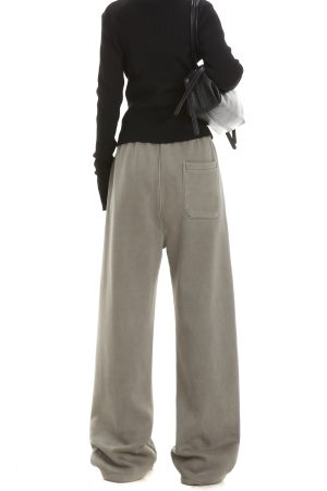 Women's Straight Leg Double Drawstring Hiphop Jazz Dance Pants - Trendy American Style Sportswear for Active Lifestyle